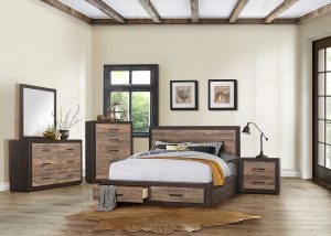1762-1* Queen Platform Bed with Footboard Storage