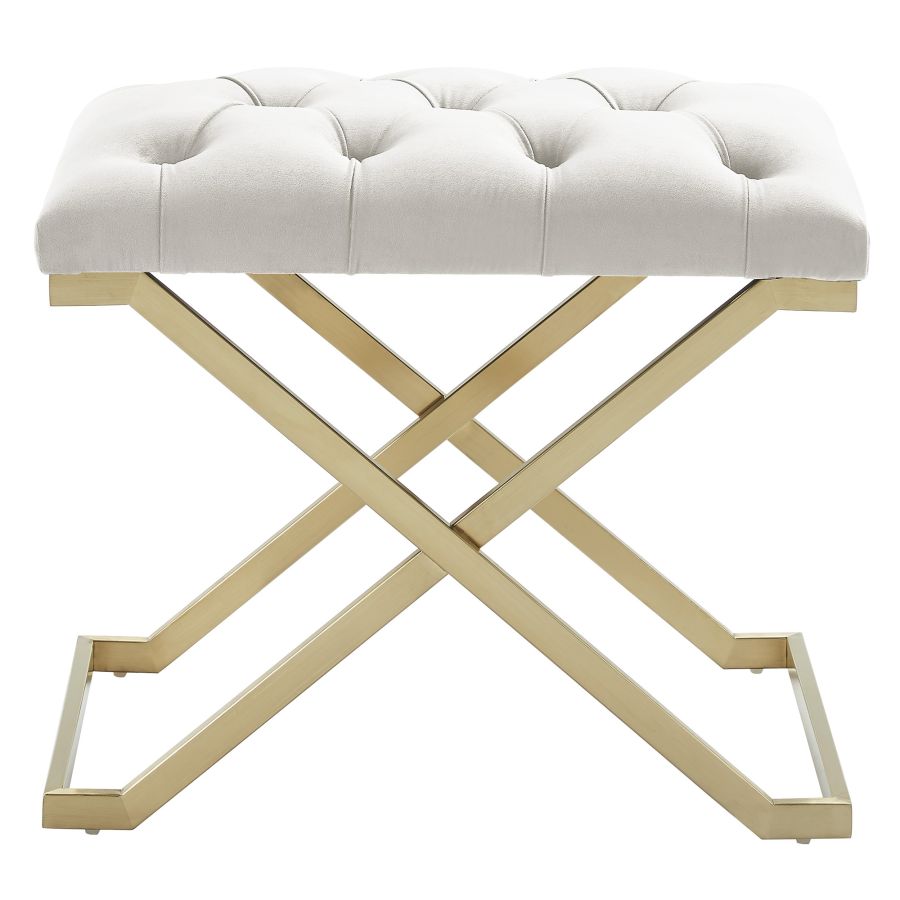 Rada Bench in Ivory - Gold Rada Bench in Ivory - Gold