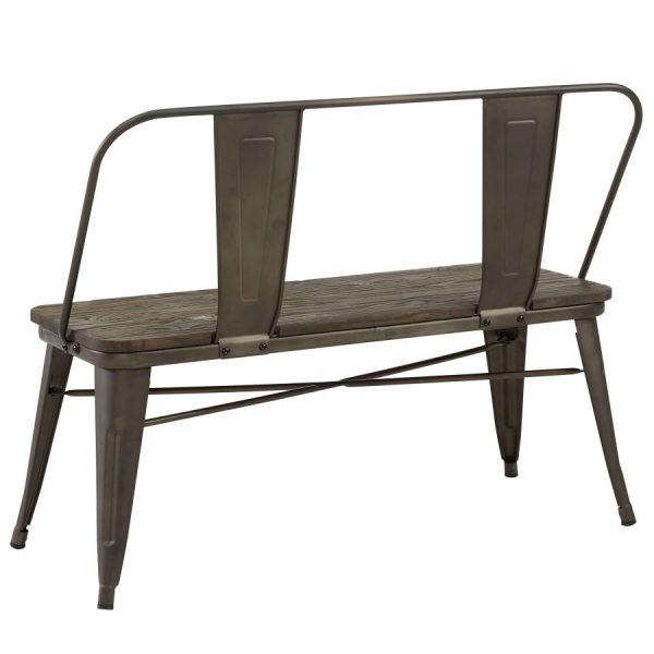 Modus Bench With Back in Gunmetal 2