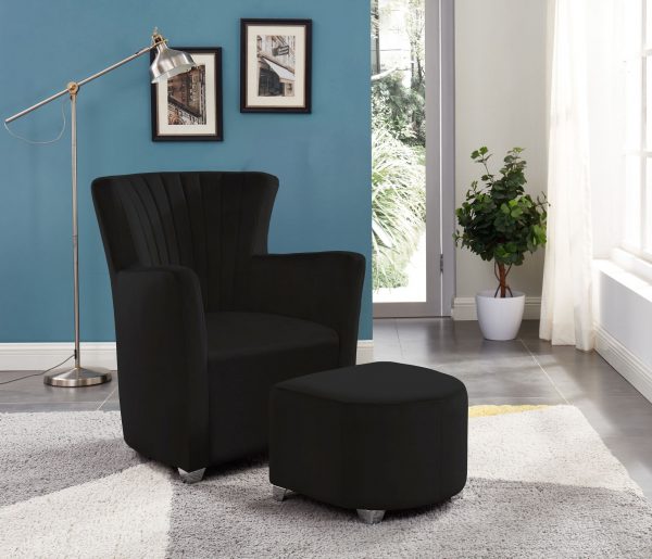 CHAIR & OTTOMAN - BLACK 2