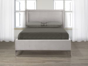 QUEEN PLATFORM BED - LAVENDER GREY VELVET