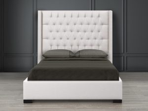 QUEEN PLATFORM BED, BEIGE